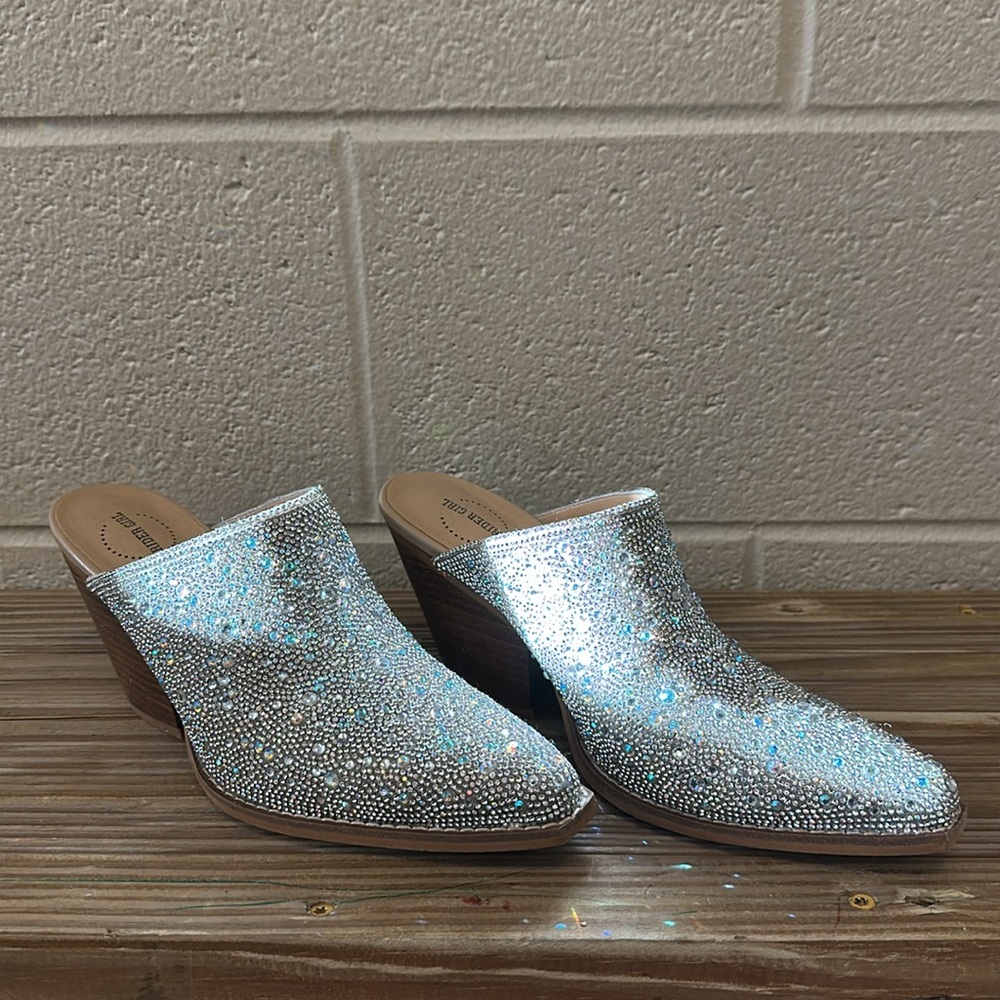 Arider Girl sweet rhinestone mule shoe